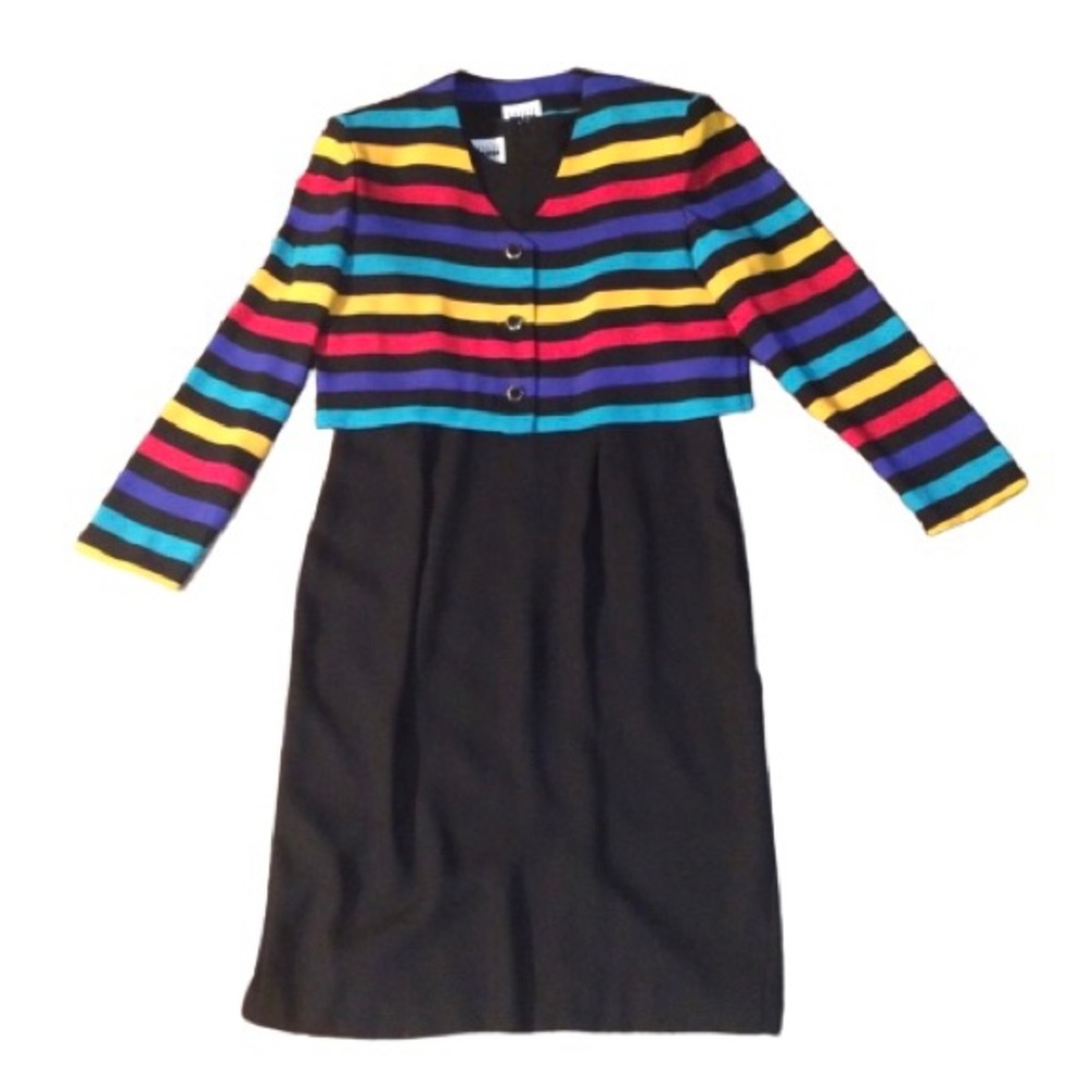 Leslie Fay petite black dress & jacket set